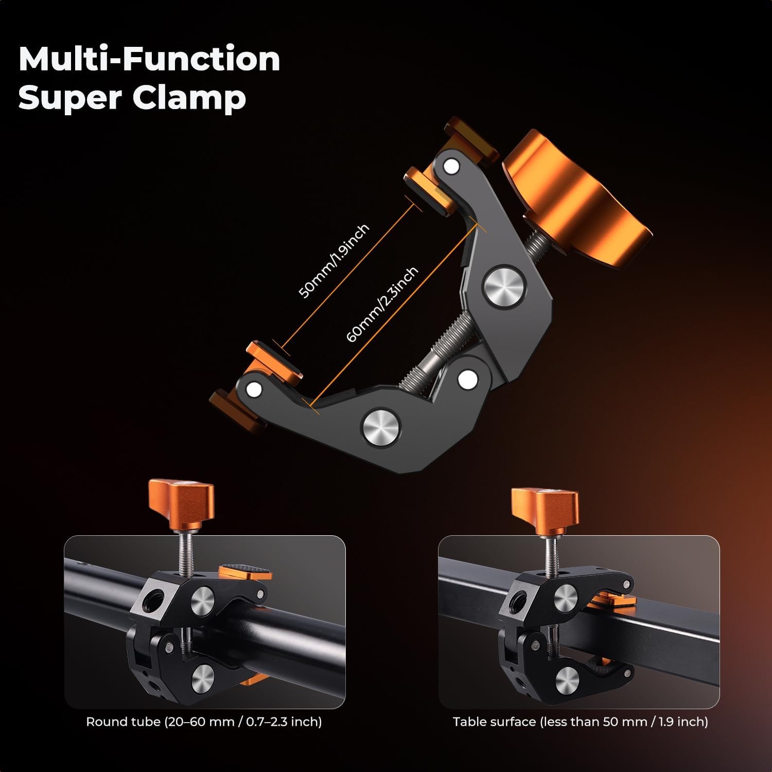 K&F CONCEPT 22" Magic Arm Clamp Long Articulating Friction Boom Arm for Phone