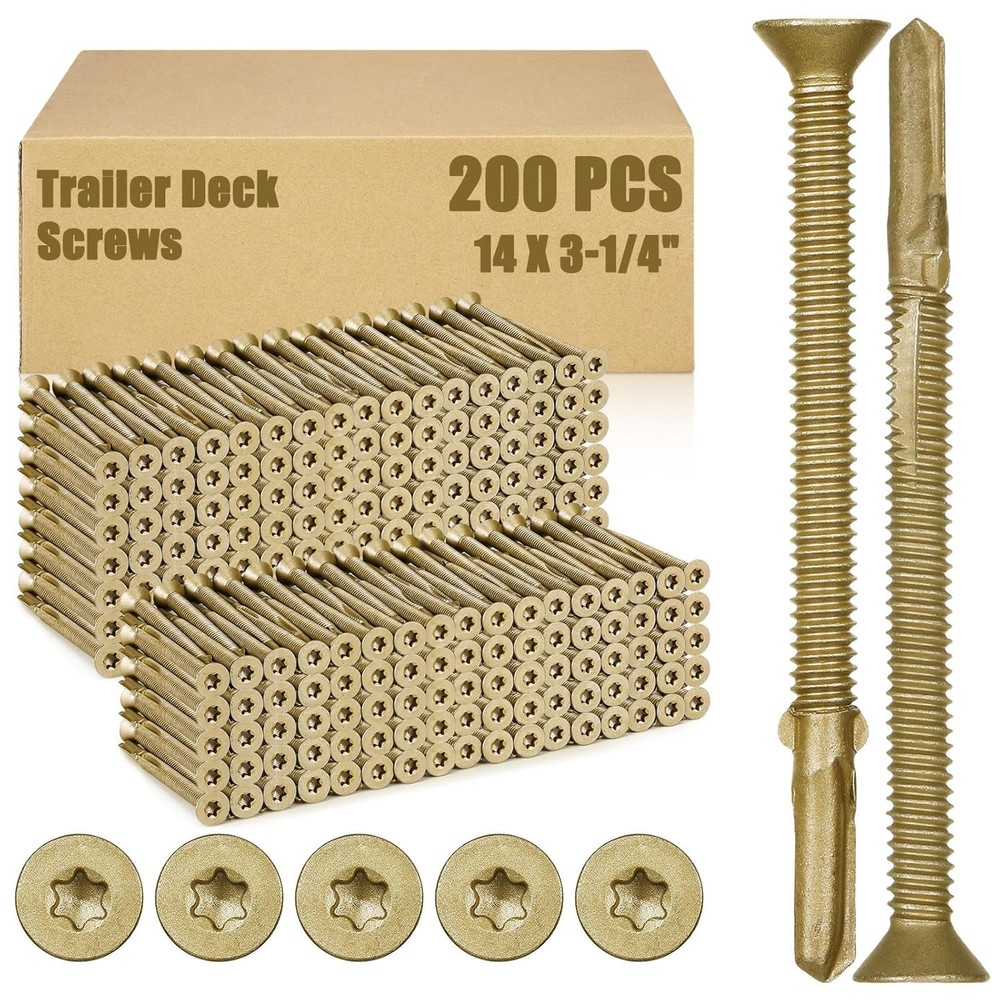200 Pcs  14 X 3 1 4 Trailer Deck Screws Bulk Self Tapping...