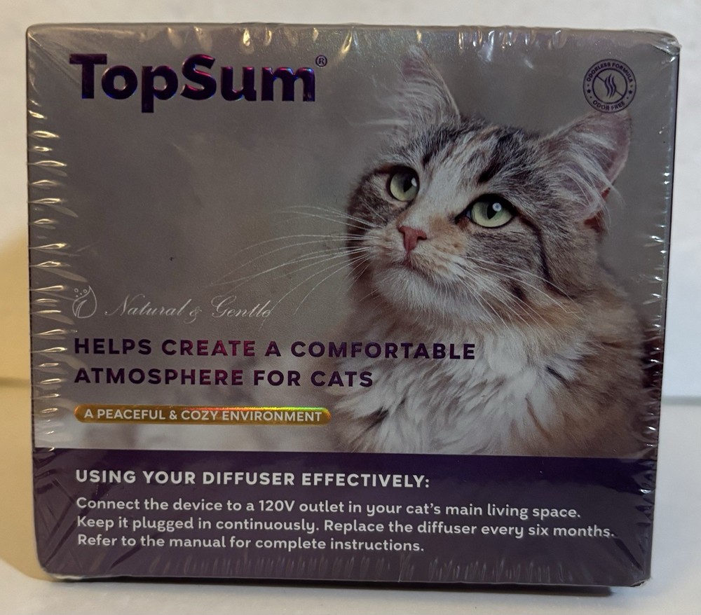 TopSum Cat Pheromone Diffuser Kit 4 in 1 Feline Calming with 3 Diffusers
