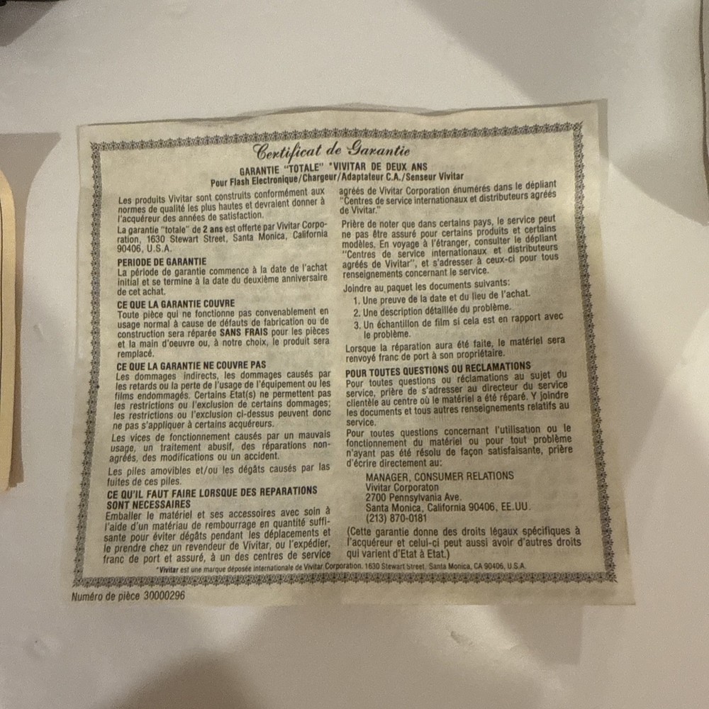Vivitar Model 283 Electronic Flash - Automatic Thyristor Exposure Control w/ Box