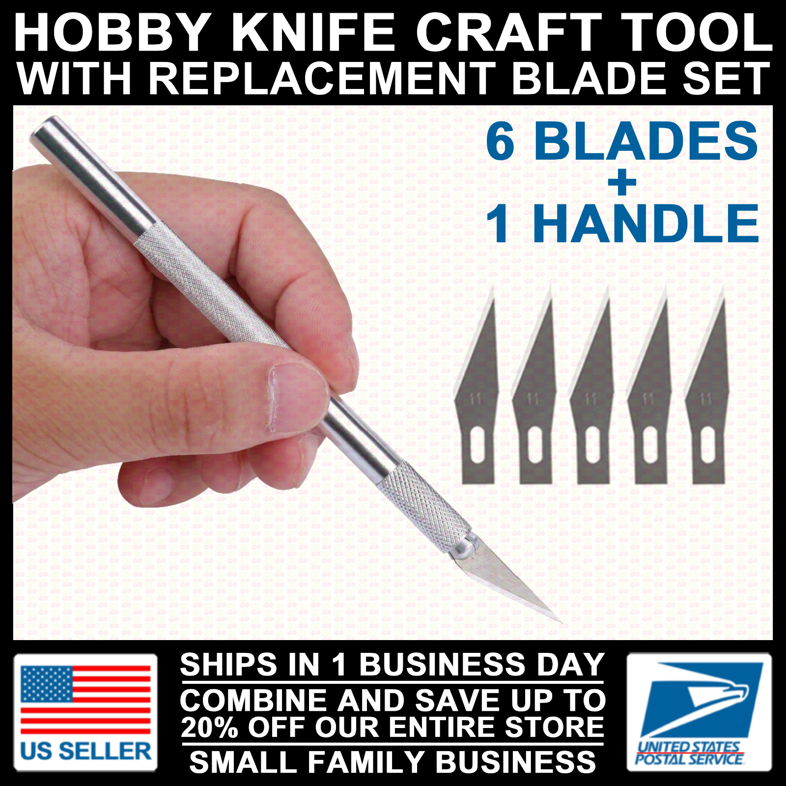 Hobby Exacto Knife X-Acto Set 6x #11 Blades + Handle Craft Tool Engraving Iphone