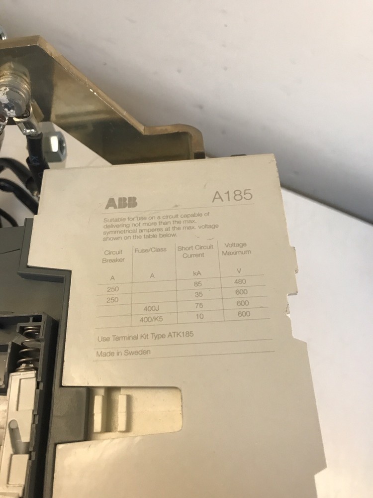 ABB A185-30 Contactor Motor With Mounting Brackets See Description