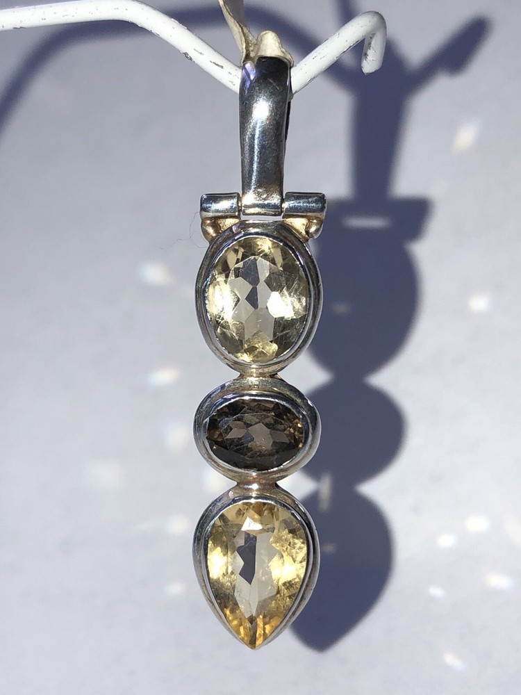 Handcrafted Mixed Gemstones Pendant 1.875”