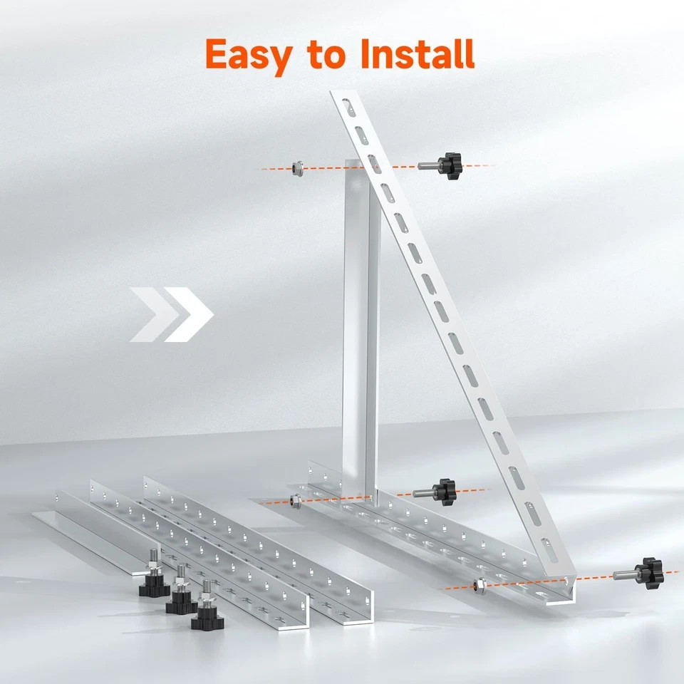 Renogy Solar Panel RV Tilt Mount Brackets Rooftop Flat Surface Adjustable Frame