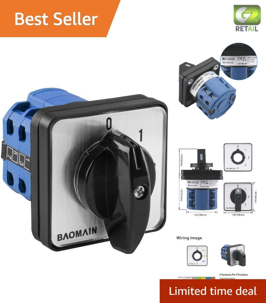 Panel Mount 5 Position Changeover Switch AC 660V 20A - Reliable Performance
