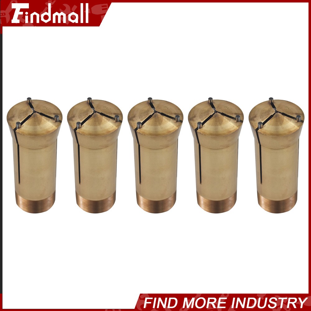 Findmall 5PC 5C Emergency Brass Collet 1/16" Lathe Milling Holder High Precision