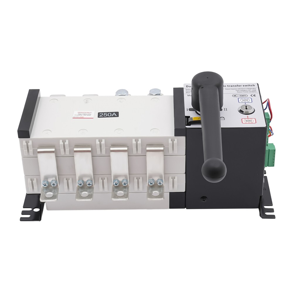 110V Automatic Transfer Switch Dual Power Generator Changeover Switch 4Pole/250A