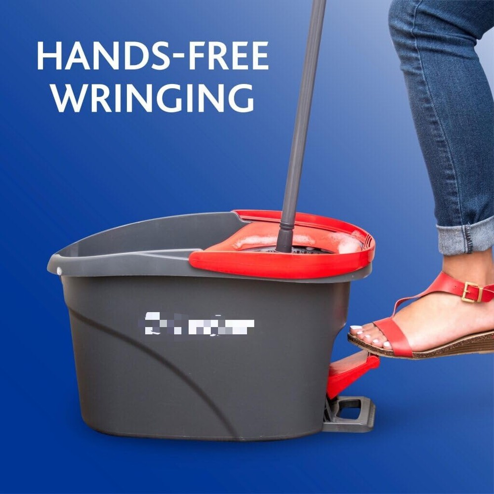 Microfiber Spin Mop and Bucket Floor Cleaning System with 4 Extra Refills