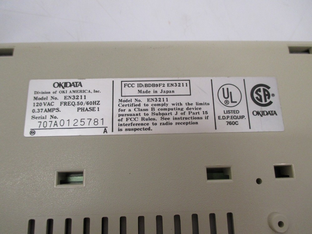Vtg Okidata EN3211 Okimate 20 Personal Computer Printer As Is