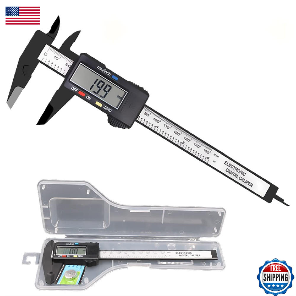 Simhevn Digital Caliper - Inch/MM Conversion, LCD Screen, 0-6" / 0-150mm