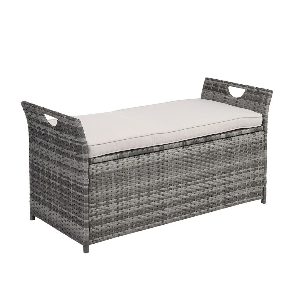 Iron Frame Can Accommodate Gray Gradient Footstool Locker Rattan Locker