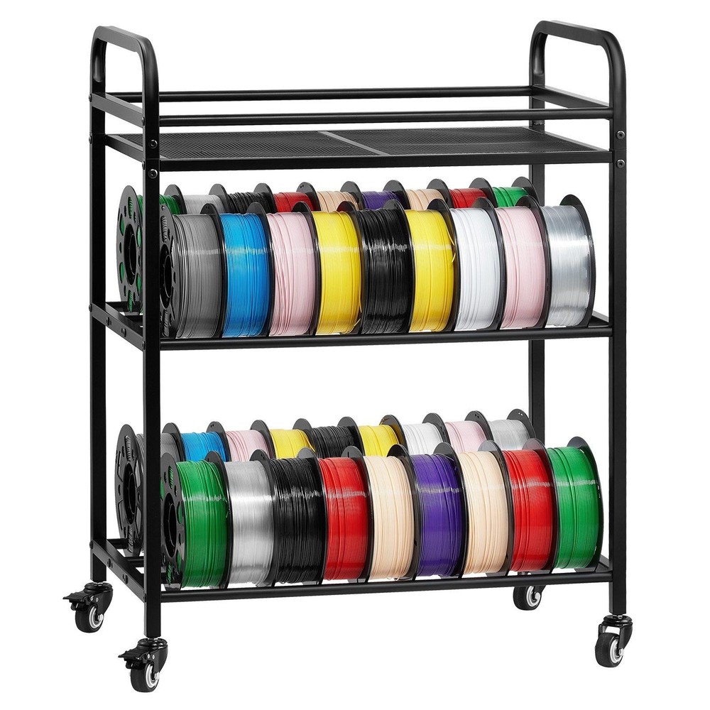 Efficient 3-Tier Filament Management Rack 280lb Frame with MDF Layers