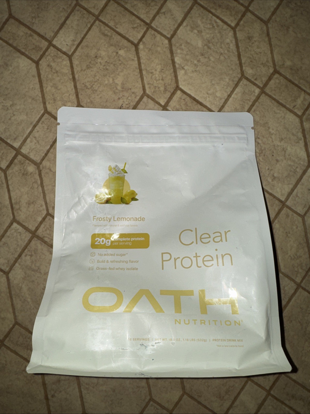 Oath Nutrition Clear Whey Protein Powder - Frosty Lemonade - 18 Servings Ex 8/27