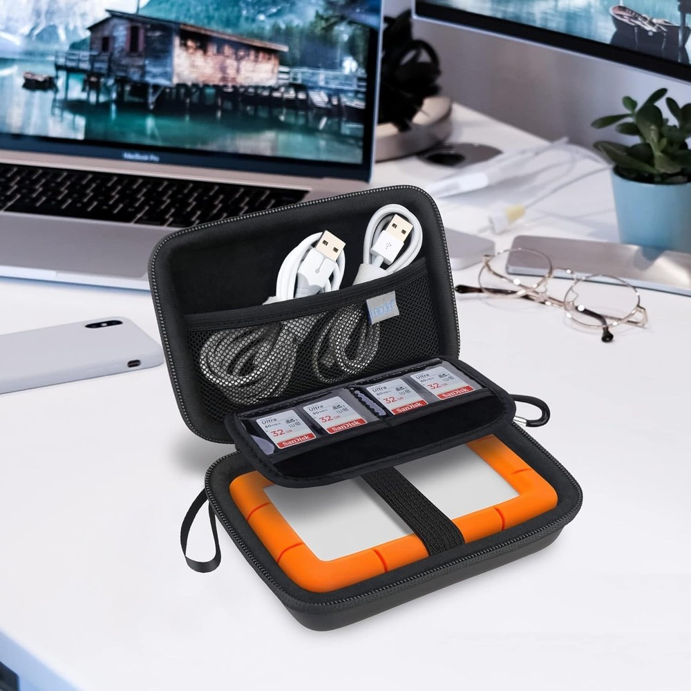 Compact Portable Carrying Case for USB Hard Drives - Extra Storage & Protection