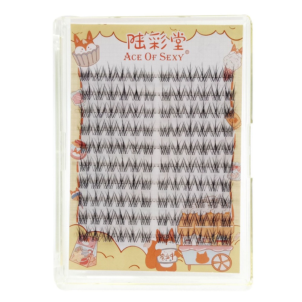 10 Rows V Cross False Eyelashes Natural Segment Clusters Black 7-10mm
