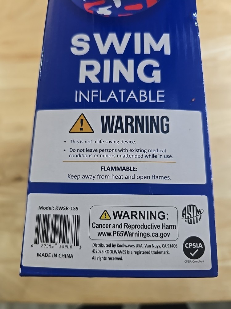 Koolwaves Inflatable Swim Ring Pool Float Patriotic Pattern 46"