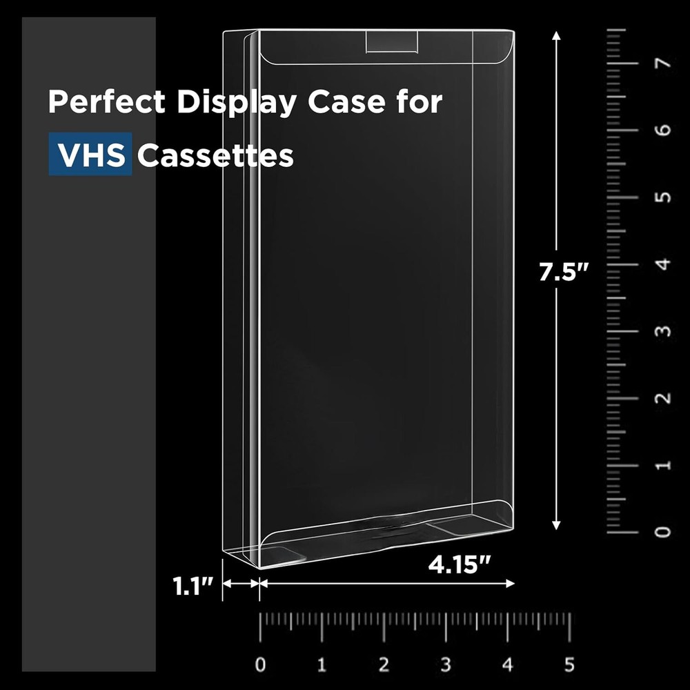 30x Box Protector Sleeves for Premium VHS Cassette Tape Protective Plastic Case
