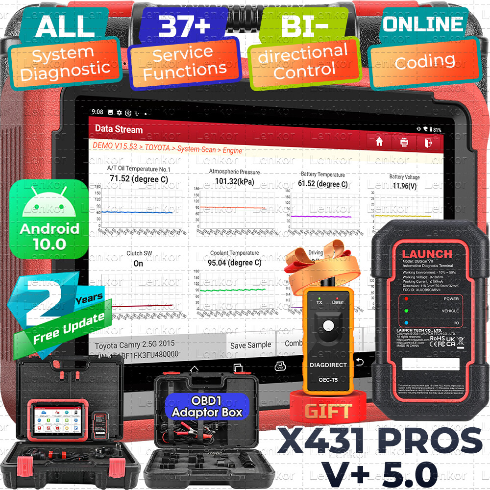 2025 LAUNCH X431 Pros V5.0 Elite Bidirectional Car Diagnostic Scanner Key Coding