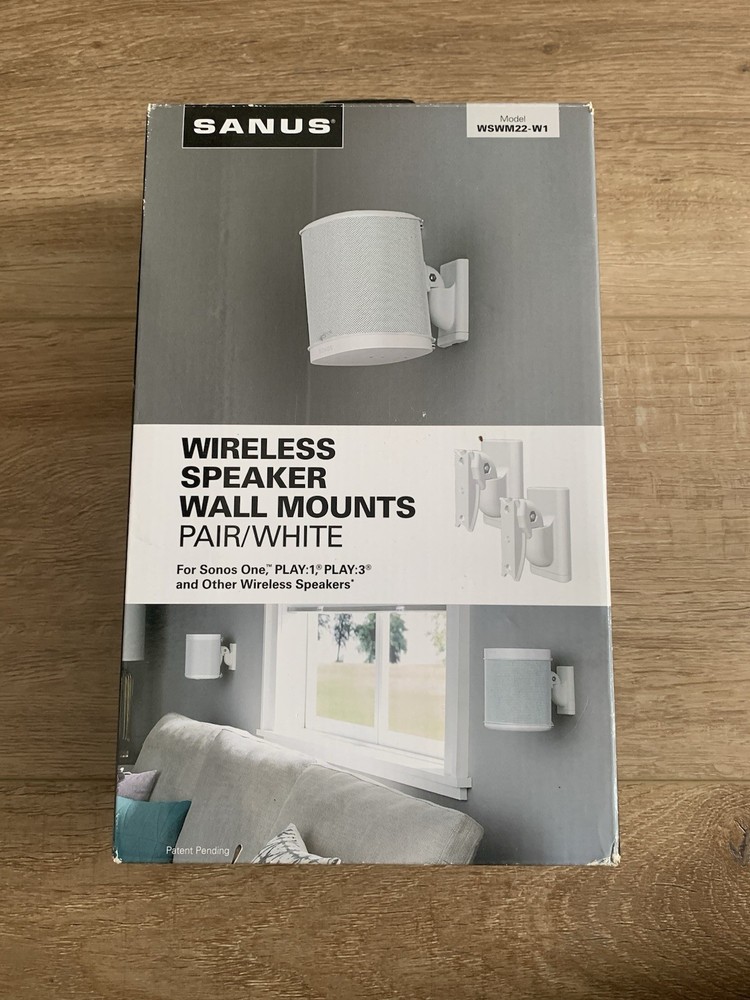 Sanus Wireless Speaker Wall Mounts - Pair (White)