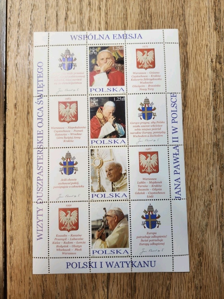 Vatican St John Paul II Stamp Sheets.