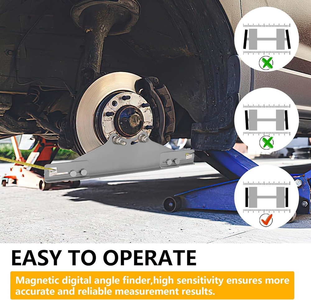 Wheel Alignment Tool Heavy Duty Toe&Camber Alignment Plates w/ 2 Measuring Tapes