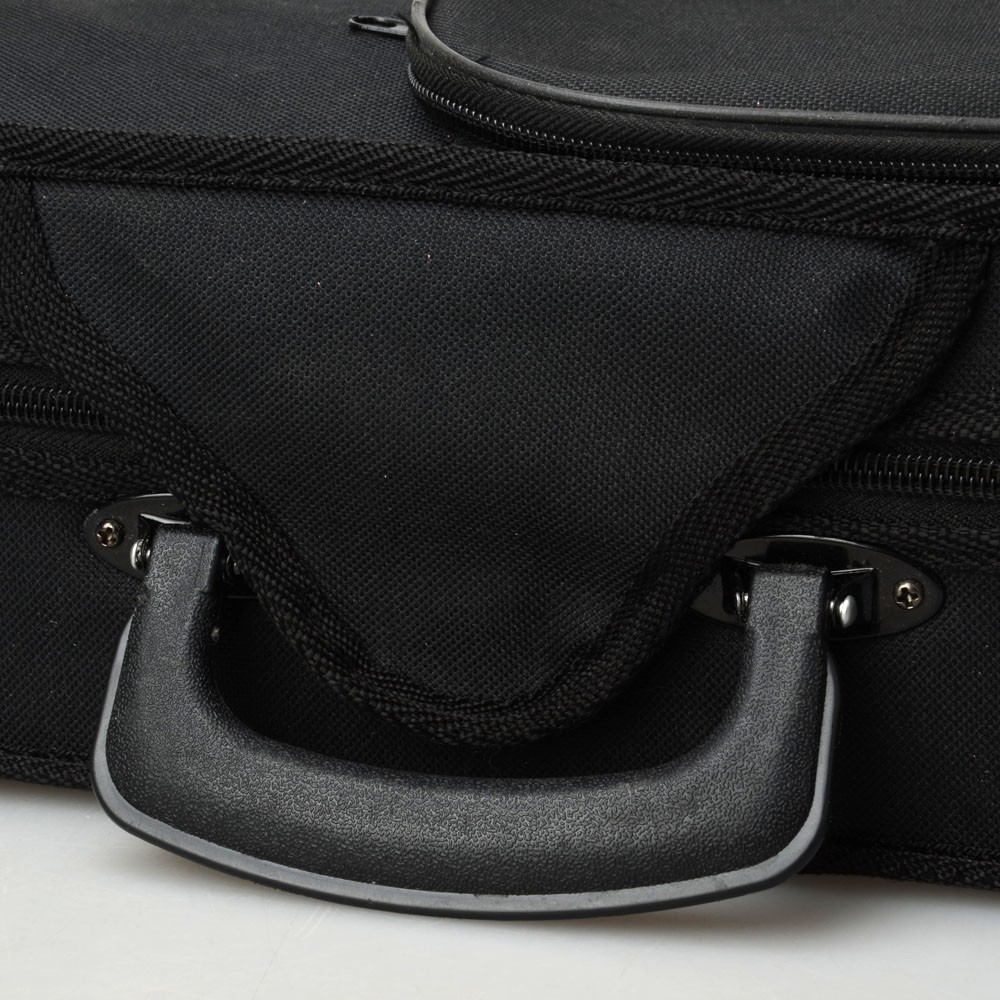 Durable Cloth Fluff Triangle Shape Case with Beige Lining for 4/4 Violin Black