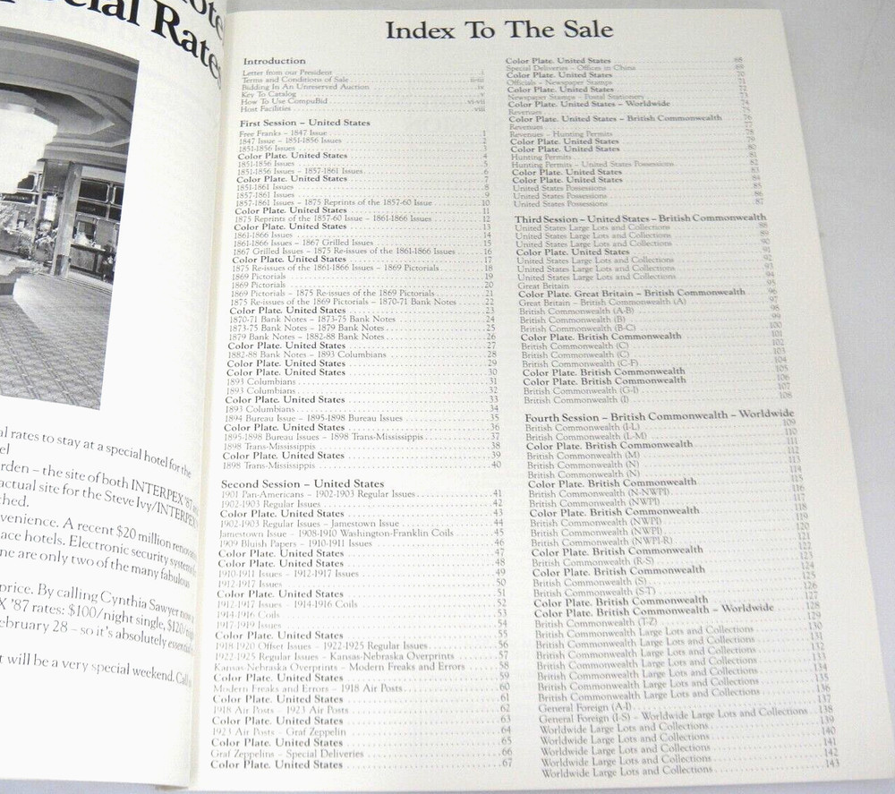 Steve Ivy Stamp Auction Catalog 1987 ASDA Interpex Covers from Story Collection