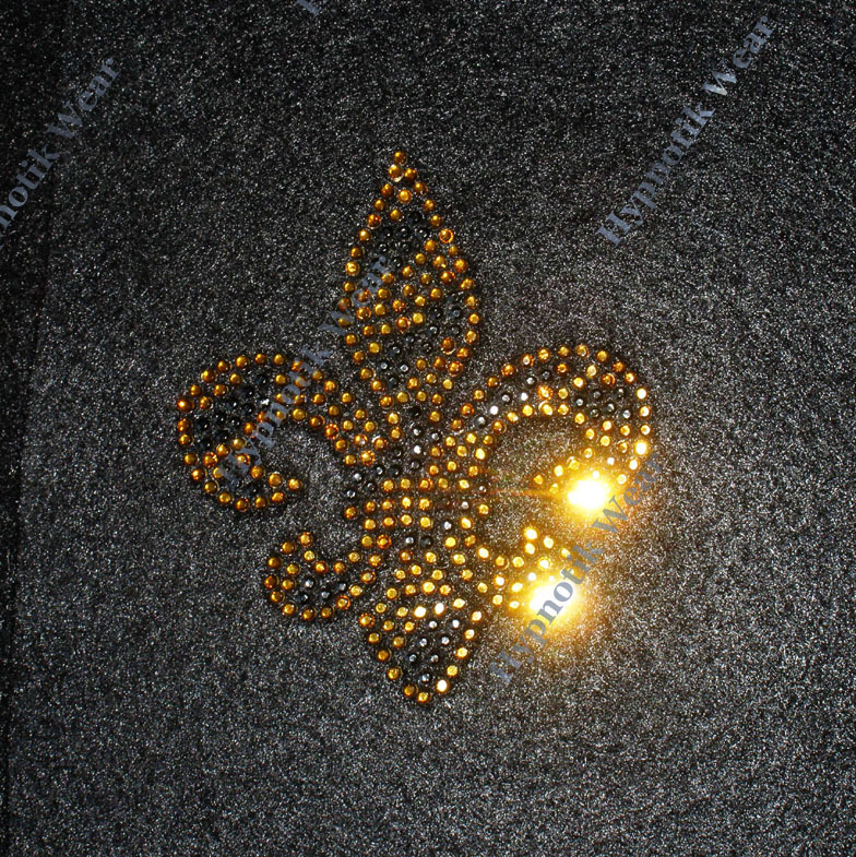 Rhinestone Transfer " Leopard Fleur de Lis" Hotfix , Iron On