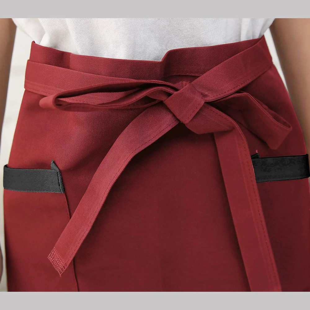 Waist Apron 2 Pockets Unisex Half Short for Waitress Server | Kitchen Use