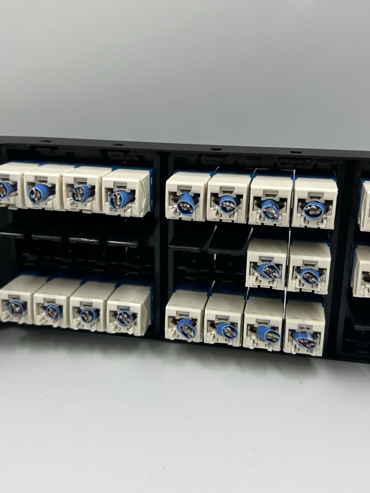 PANDUIT Mini-Com 72 Port Angled Cat 6 Patch Panel 2U CPPA72FMWBLY TX6A Modules