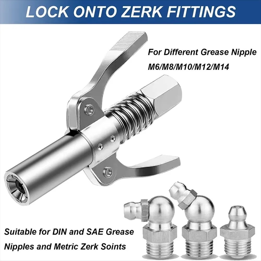 High Pressure Locking Grease Coupler 10000PSI Quick Release 1/8 NPT Tool