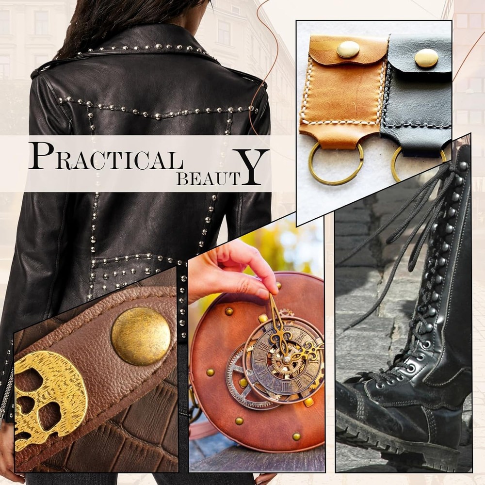 Durable 240 Set Leather Rivets in Brass - Includes Setting Tools & Storage