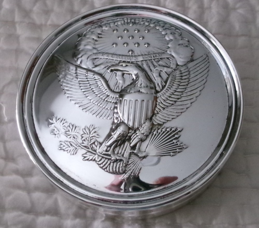 Vintage Reed Barton Winterthur United States Great Seal Trinket Box Silver Plate
