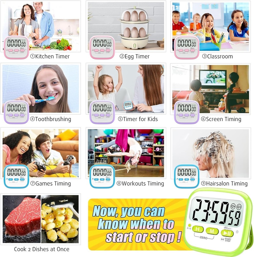 2-Pack Classroom Timers: Magnetic Digital Countdown Timer for Kids & Teachers