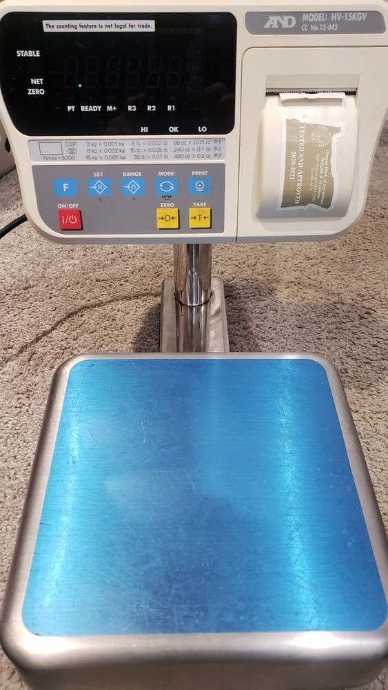 A&D HV-15KGV Bench Scale, Platform, Shipping, Weigh, Packaging, Lab