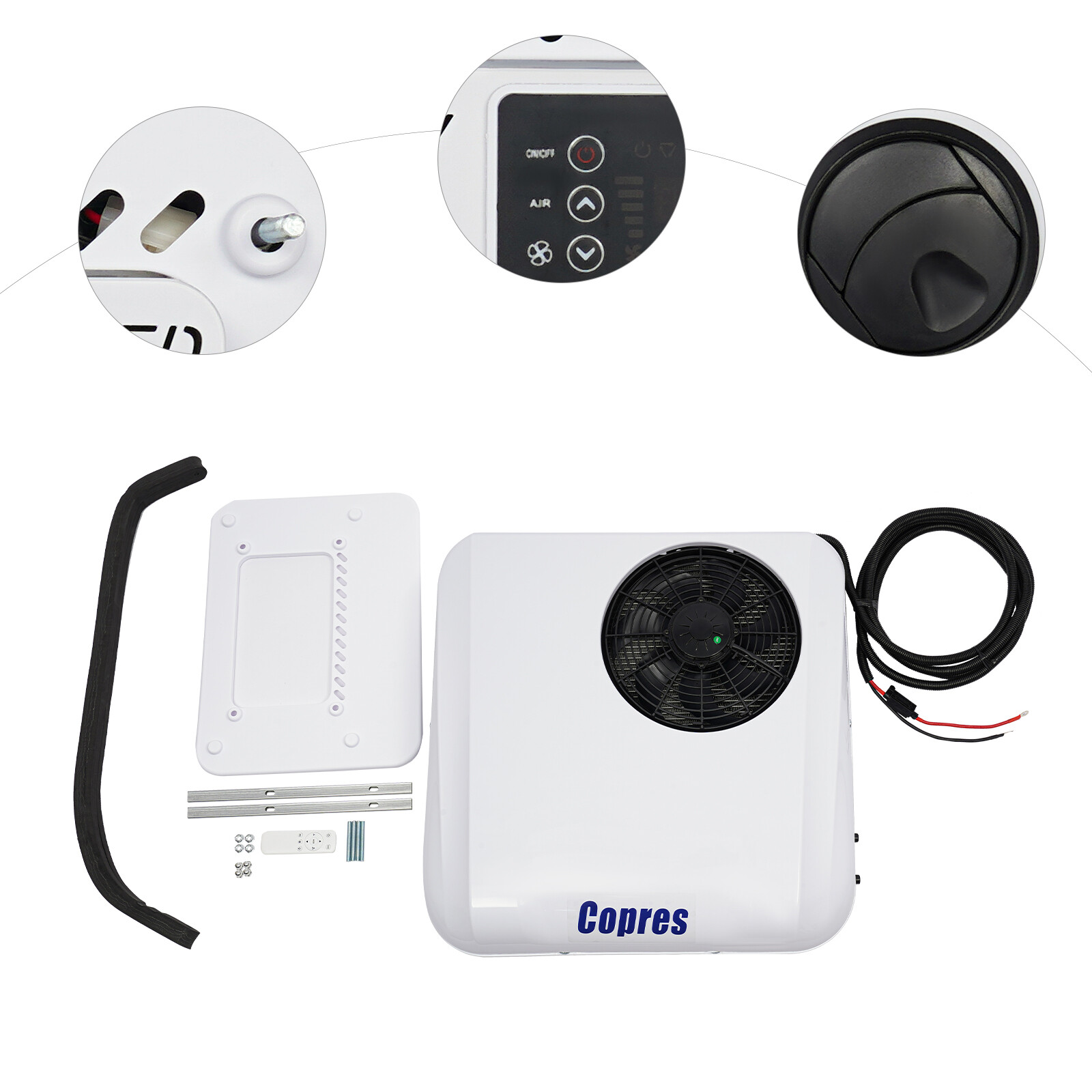 24V Rooftop Air Conditioner 2600W Cooling&Heat A/C Unit Fit RV Truck Caravan