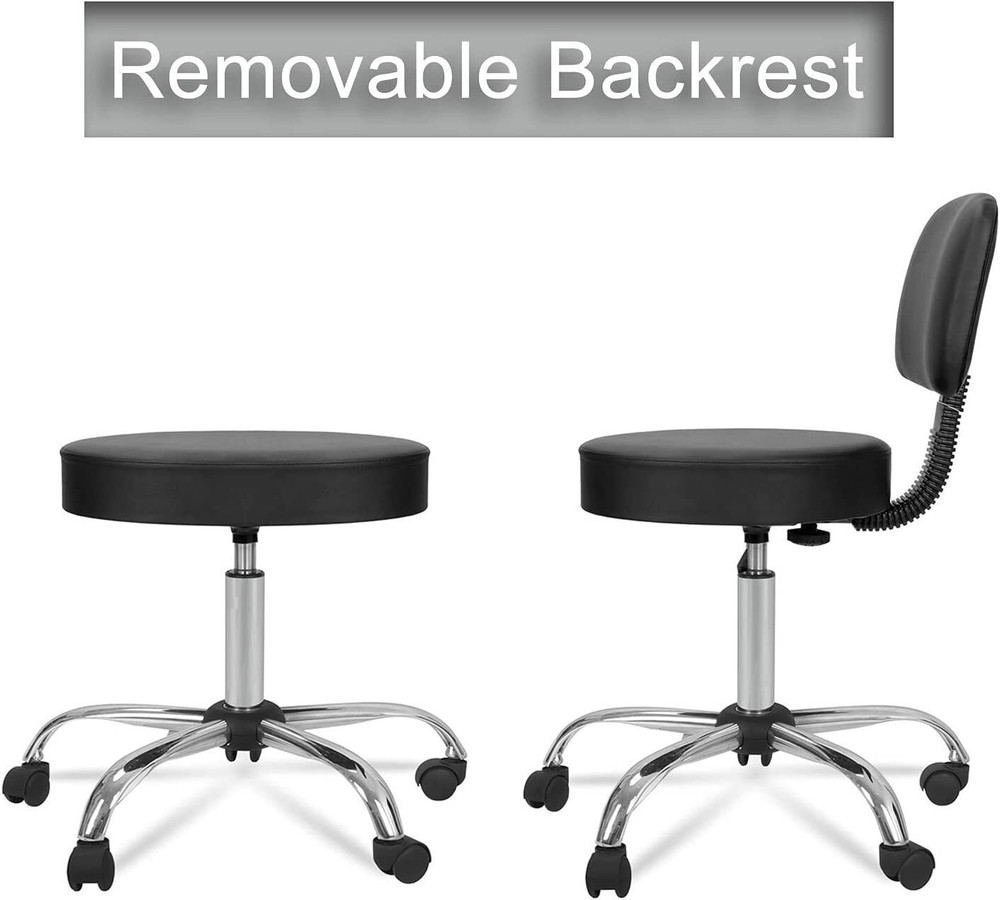 Rolling Swivel Salon Stool Chair Hydraulic with Back Support Adjustable Height