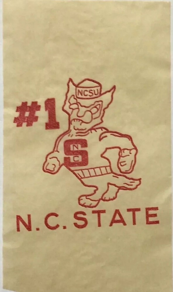 Original Vintage #1 N.C. State NCSU Mini Iron On Transfer