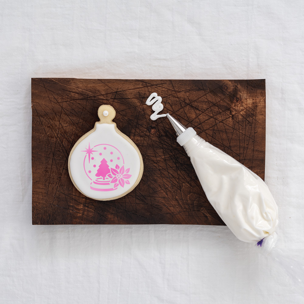 Snow Globe Cookie Stencil - Durable & Reusable Mylar Stencils