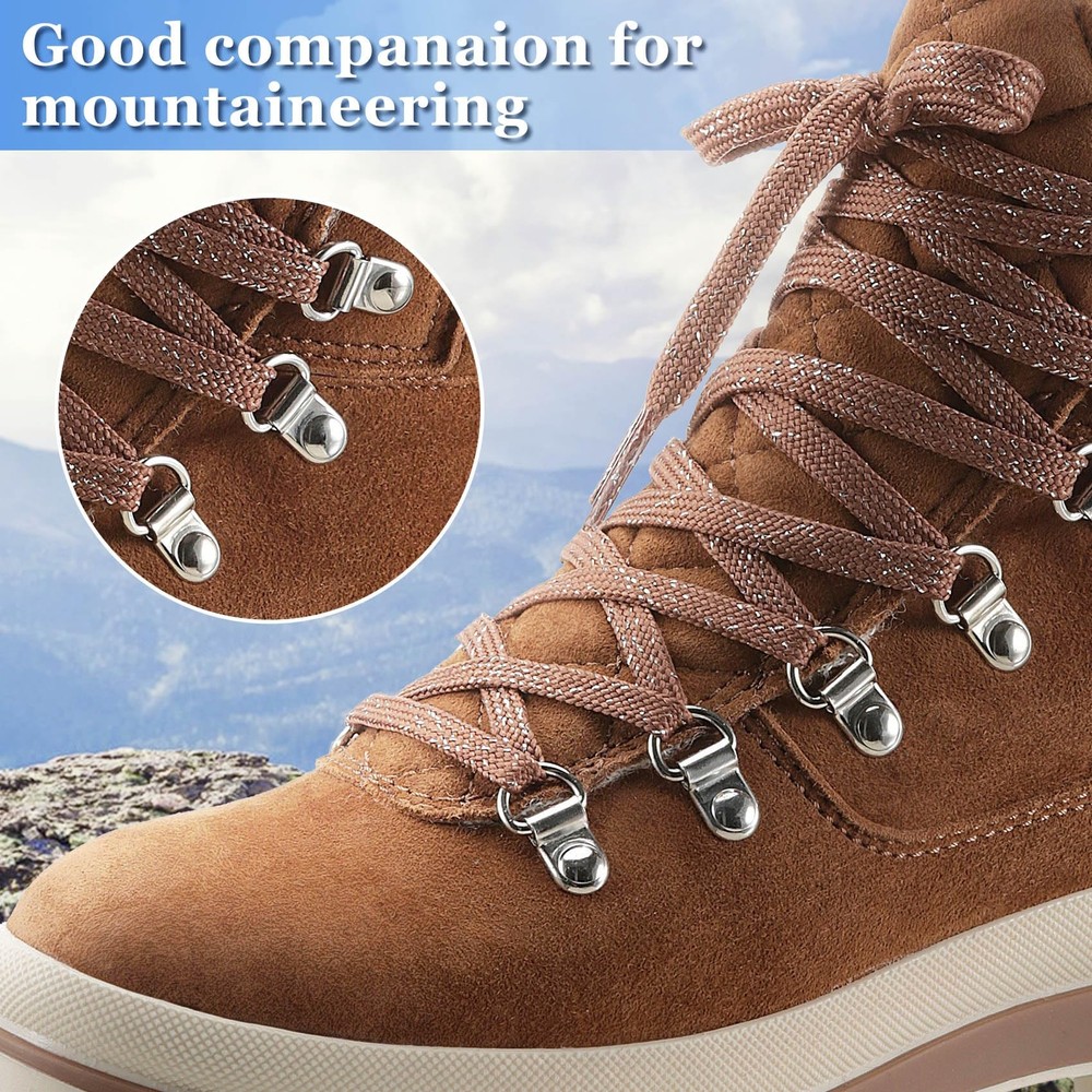 30 Sets Shoes Boots Lace Hooks Loop Ring with Rivets Shoe Boot Buckle D Ring