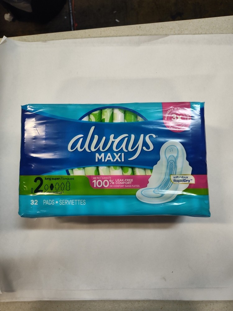 Always Maxi Pads Super Long Flexi Wings  32 Count