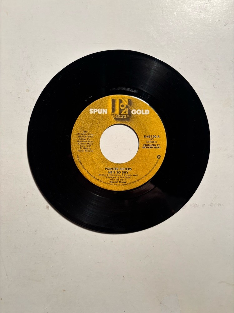 Pointer Sisters “He’s So Shy” Elektra 7” 45 REISSUE VG+