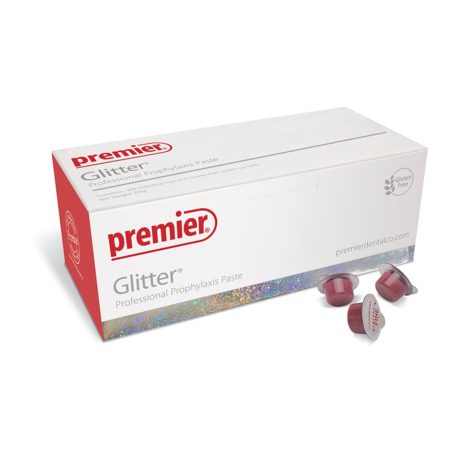 Glitter 200 Cups Dental Prophy Paste Non Fluoride Mint Medium Coarse Grit Unit