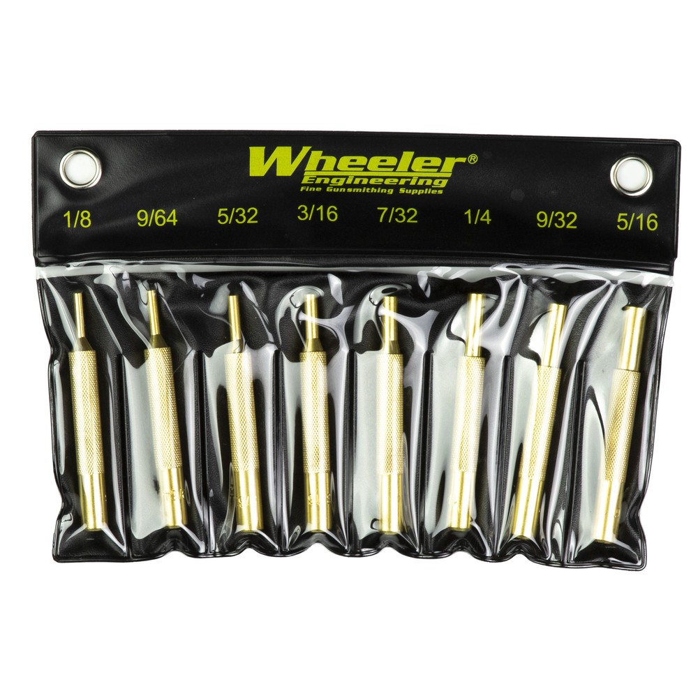 Wheeler 8 Piece Brass Punch Kit for Precision Work Ideal for Gunsmithing DIY