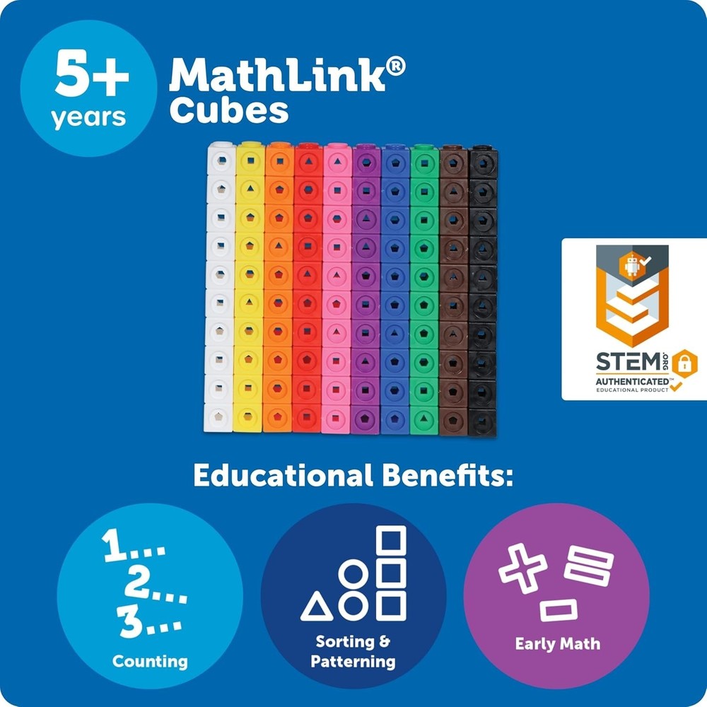 MathLink Cubes 100-Count Set for Creative Learning - Perfect for Homeschooling