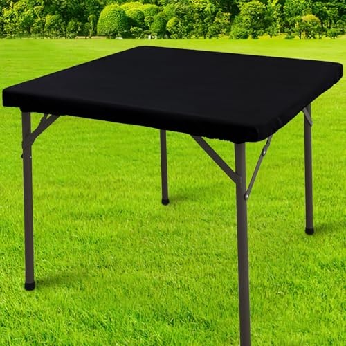 Square Table Cloth Cover, Waterproof Polyester 34" x 34" (Square) 1 Black