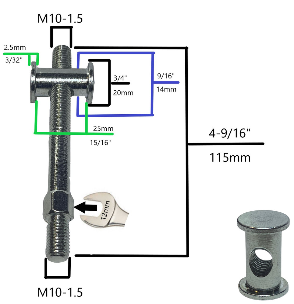Threaded Pull Rod - Leverage Bar - Dent Pulling 1008