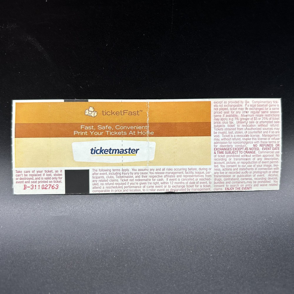 NEIL YOUNG CONCERT FULL TICKET, NOV 5 2008, QWEST CENTER OMAHA