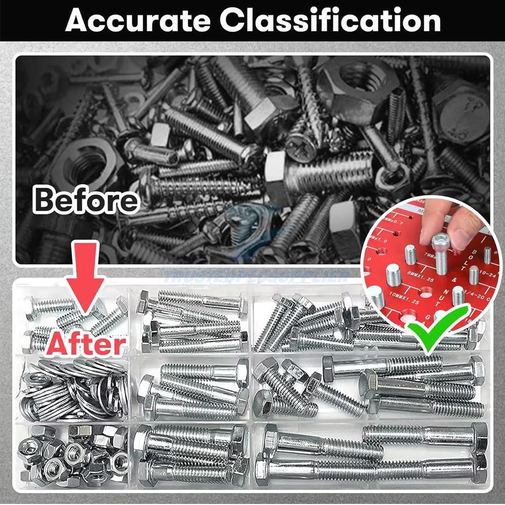 34 Standard and Metric Nut and Bolt Thread Checker Bolt and Nut Identifier Gauge