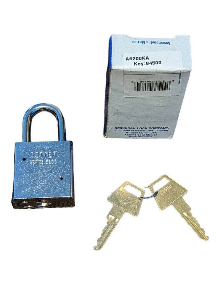 American Lock A6200KA Solid Steel Rectangular Padlock w/ 2 Keys